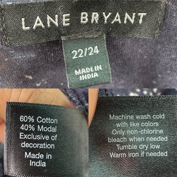 Lane Bryant Womens Shirt Tee Blue Embroidered Tassel Firework Plus Size 22/24 - Picture 11 of 11